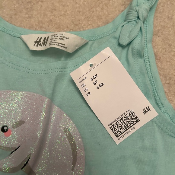 H&M Light Blue Dolphin Tank Top size 5T - Picture 3 of 3